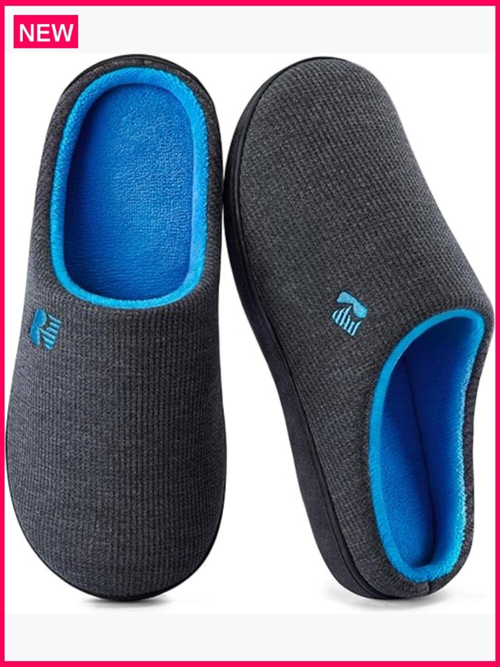 Memory Foam Clog Slippers Men's Easy On/Off Waffle Knit Comfort